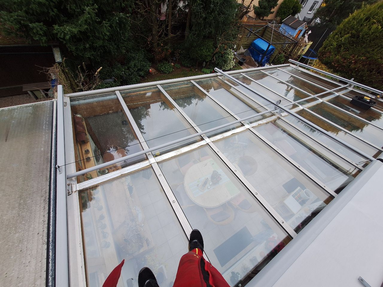 Wintergarten Reparatur – Detail an Führung / Lauf