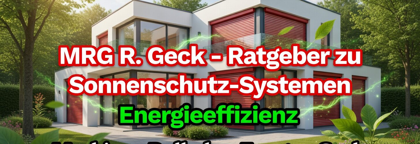 MRG R. Geck – Ratgeber zu Sonnenschutz-Systemen: energieeffiziente Rollläden, Raffstoren und Markisen. Der große Ratgeber für Erlangen und Umgebung 2026.