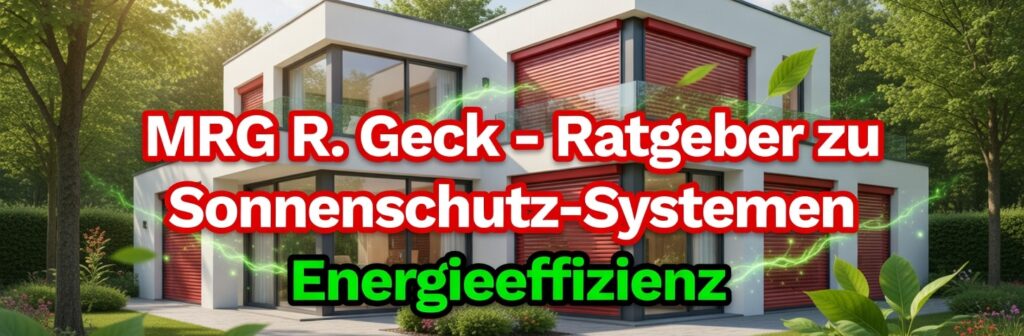 MRG R. Geck – Ratgeber zu Sonnenschutz-Systemen: energieeffiziente Rollläden, Raffstoren und Markisen. Der große Ratgeber für Erlangen und Umgebung 2026.