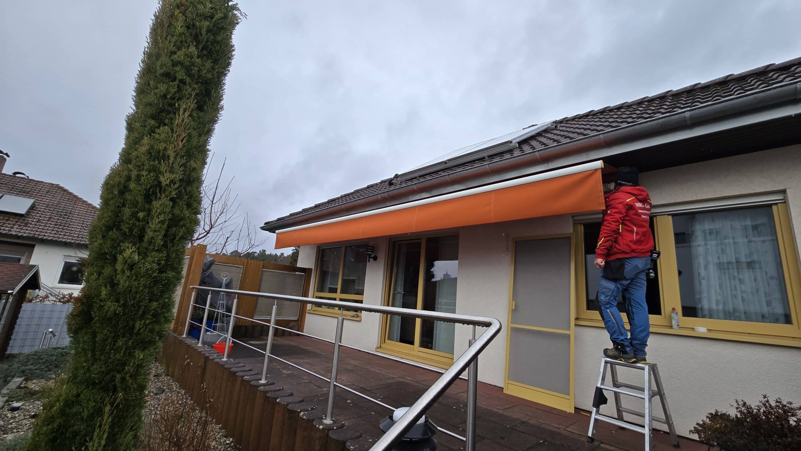 Wintergarten Markisentuch wechseln Röttenbach Nachher Ergebnis