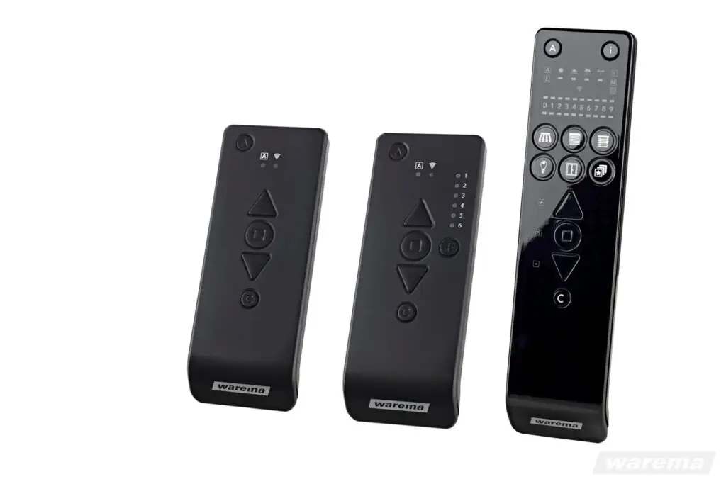 Verschiedene Warema Handsender (WMS ) zur Fernbedienung von Markisen und Rolläden – MRG Geck Rollobau.