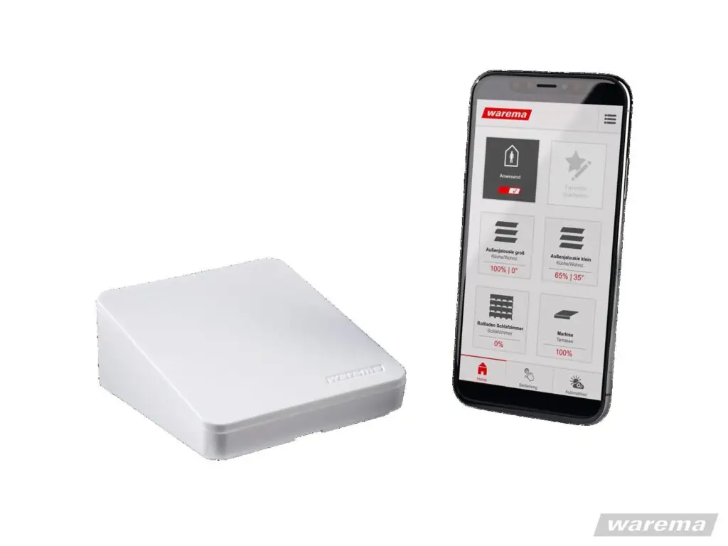 Warema WMS WebControl pro Zentrale mit Smartphone App-Steuerung für intelligenten Sonnenschutz – MRG Geck Rollobau.