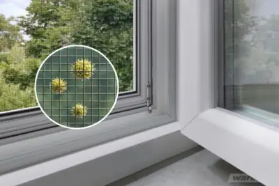 Pollenschutzgitter von MRG Geck für Fenster: Effektiver Schutz gegen Pollen und Insekten. Hochwertige Insektenschutzlösungen von rollobau.de.